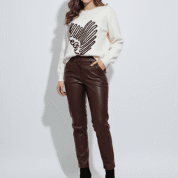 Pulover dama Alb, Model Abstract