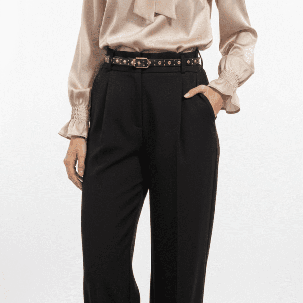 Pantaloni Wide-Leg cu Talie Înaltă și Elastic la Spate