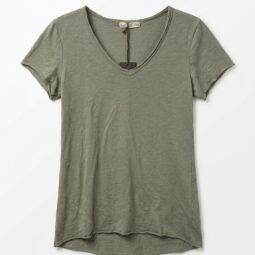 Tricou gri închis cu decolteu în V